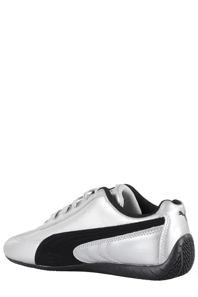 Puma Speedcat Silver Coloreed Sneakers With Logo Print On The Side And Logo Lettering On The Side In Leat In Silver