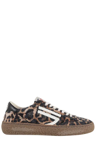 Puraai Low-top Sneakers With Jaguar Print In Animal Print