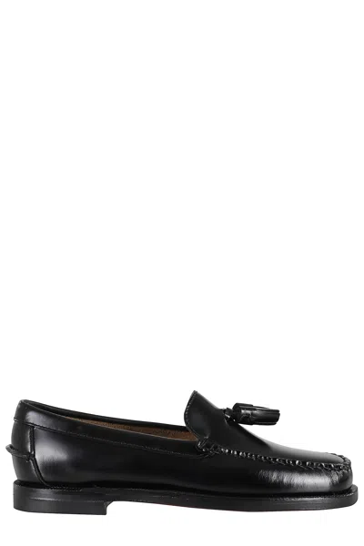 Sebago Will Brown Burgundy Leather Loafers In Black