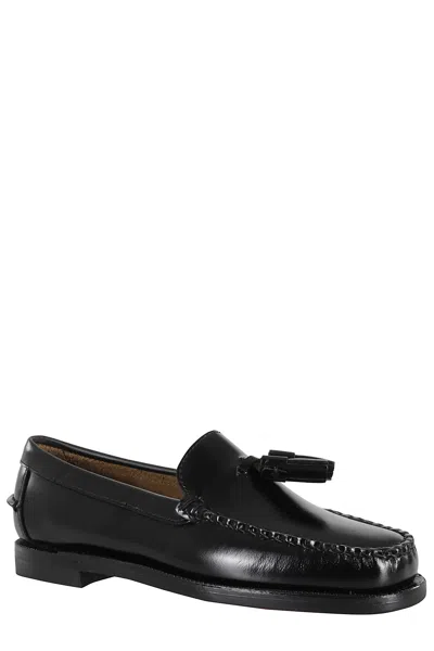 Sebago Will Brown Burgundy Leather Loafers In Black