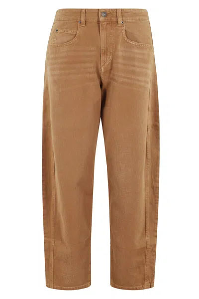 Isabel Marant Oriane Panelled Jeans In Brown
