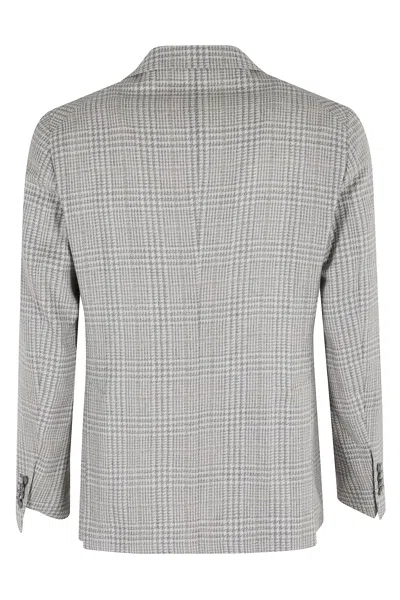 Tagliatore Monopetto Lana Cashmere Seta Galles In Gray