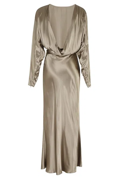 The Andamane Zizi Midi Openback Midi Dress In Silver