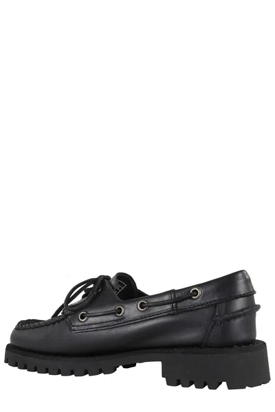 Sebago Black Ranger Moc Soft Loafers In Black