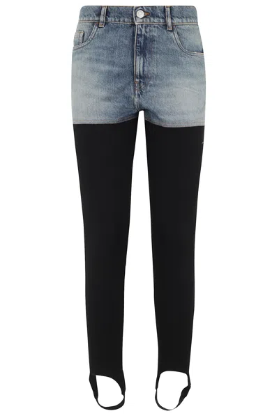 Coperni Dual-tone Organic Cotton Pants In Blue