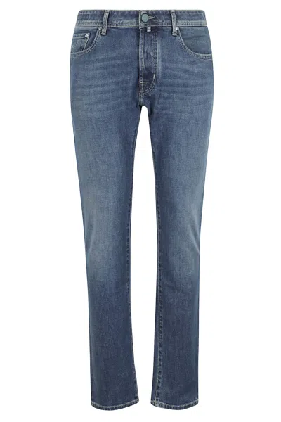 Jacob Cohen Five-pocket Denim Trousers Featuring Belt Loops In Blue