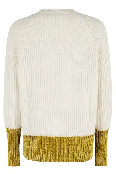 Marni Multicolor Fleece Wool Sweatshirt In White