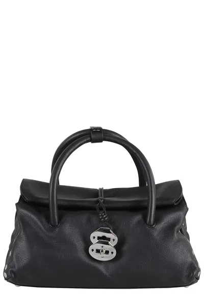 Zanellato Structured Leather Handbag With Dual Handles In Black
