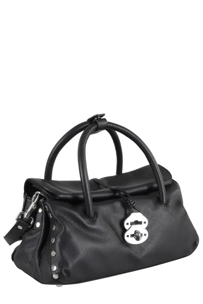 Zanellato Structured Leather Handbag With Dual Handles In Black