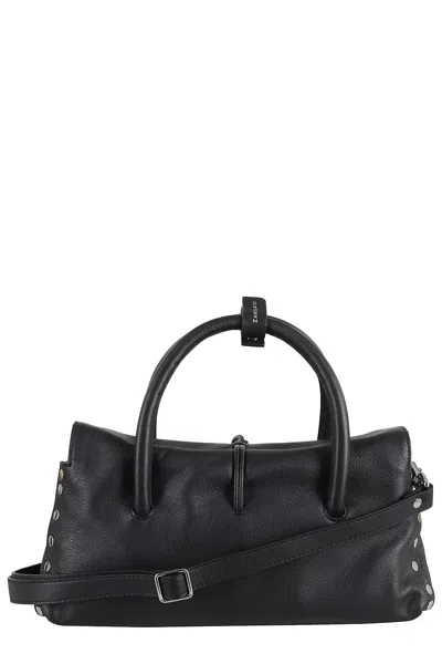 Zanellato Structured Leather Handbag With Dual Handles In Black