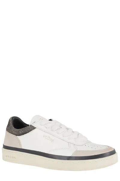 Ghoud Ghōud 'pads' Sneakers In White And Brown Leather In White