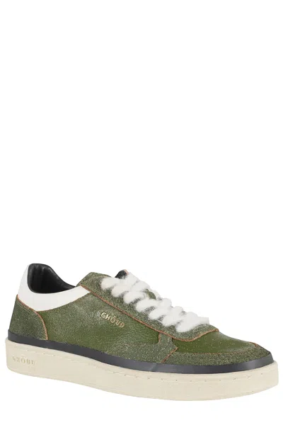Ghoud Brushed Low Sneakers With Suede Inserts In Green