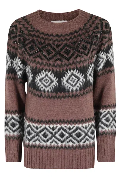 Ermanno Firenze Geometric-pattern Sweater In Multi