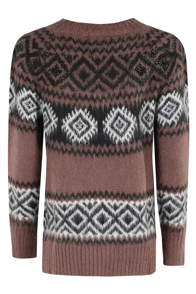 Ermanno Firenze Geometric-pattern Sweater In Multi