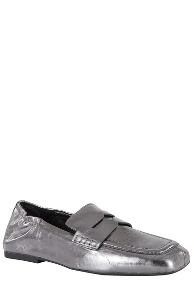 Ash Square-toe Loafers In Silver