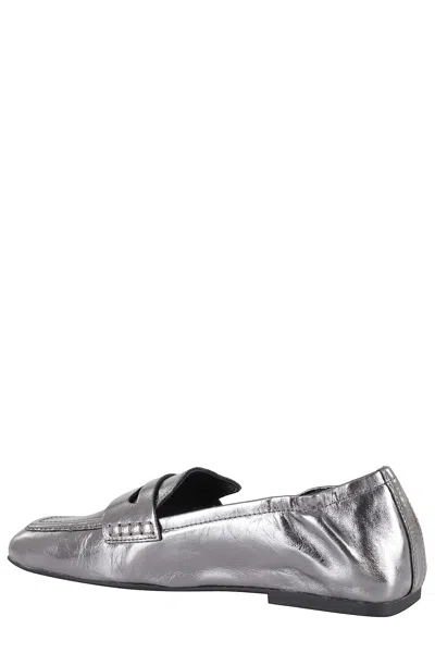 Ash Square-toe Loafers In Silver