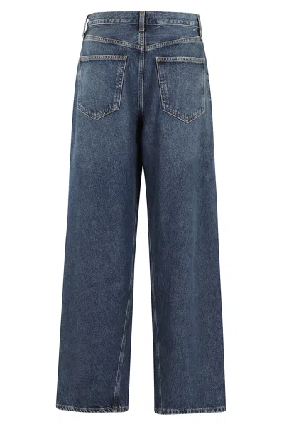 Agolde Panelled Regenerative-cotton Jeans In Blue