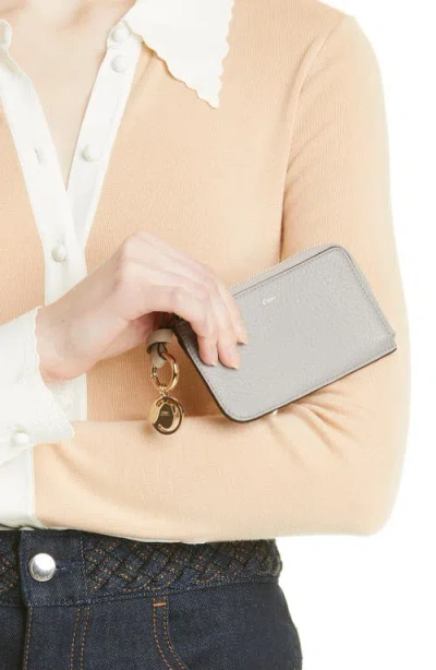 Chloé Gray Alphabet Zip Card Holder In Gray