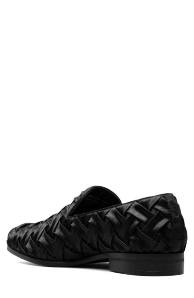 Stacy Adams Savoir X-cross Texti Mens Round Closed Toe Slip-on Shoe In Black