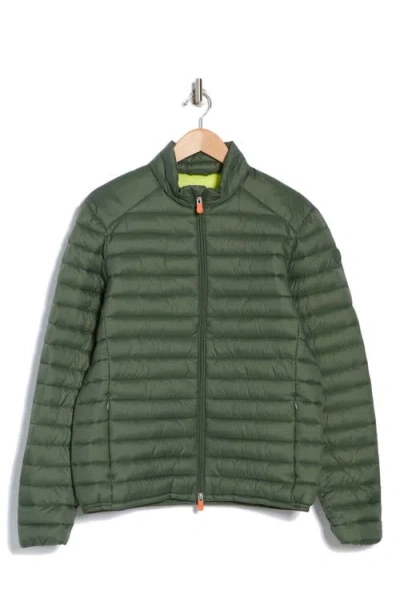 Save The Duck Alexander Quilted Water Resistant Insulated Puffer Jacket In Green