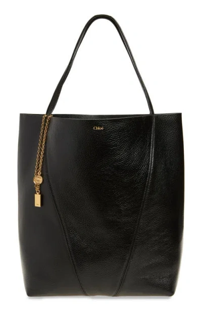 Chloé Borsa Shopping Spin Piccola In Pelle Nera Donna In Black
