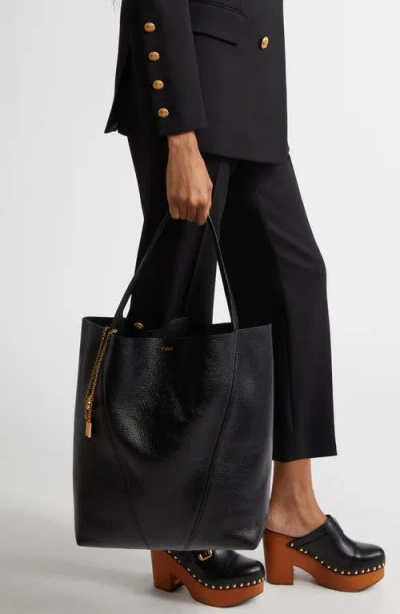 Chloé Borsa Shopping Spin Piccola In Pelle Nera Donna In Black