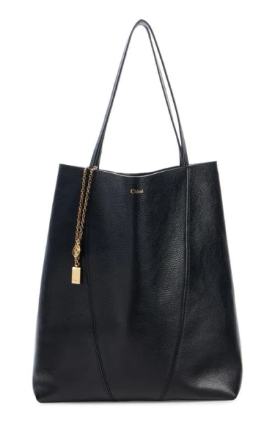 Chloé Borsa Shopping Spin Piccola In Pelle Nera Donna In Black
