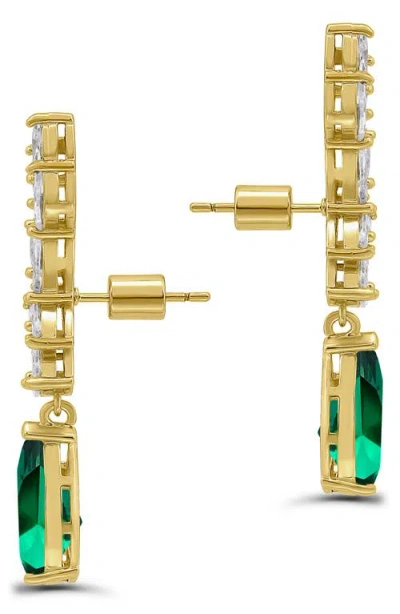 Christian Siriano Pear Cubic Zirconia Cluster Drop Earrings In Brown