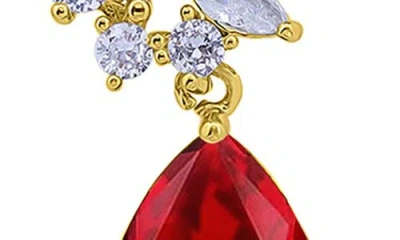 Christian Siriano Pear Cluster Pendant Necklace & Drop Earrings Set In Gold