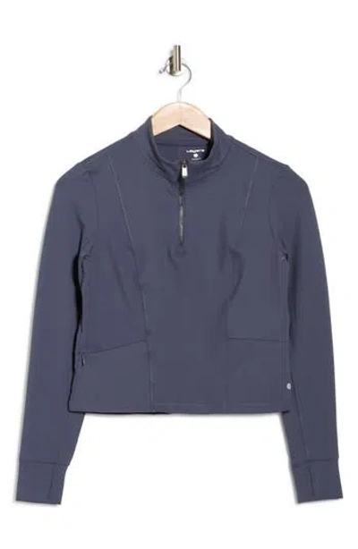 Layer 8 Horizon Quarter Zip Top In Blue