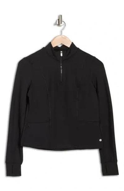 Layer 8 Horizon Quarter Zip Top In Black
