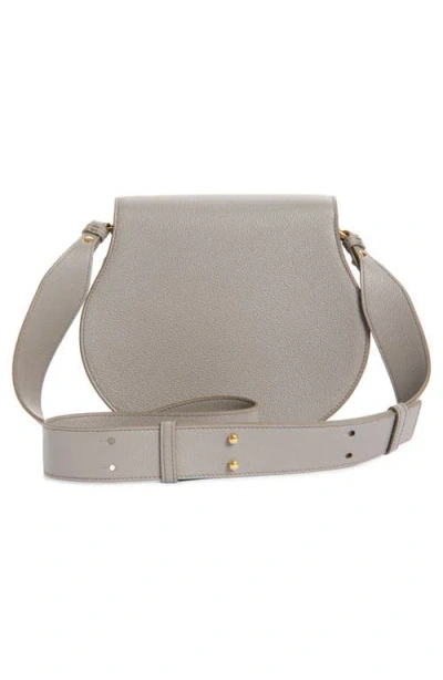 Chloé Large Marcie Leather Crossbody Bag In Gray