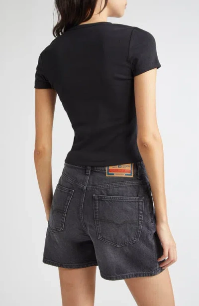 Diesel Black Stretch Cotton T-elle T-shirt In Black
