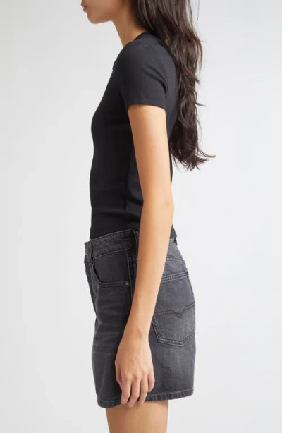 Diesel Black Stretch Cotton T-elle T-shirt In Black