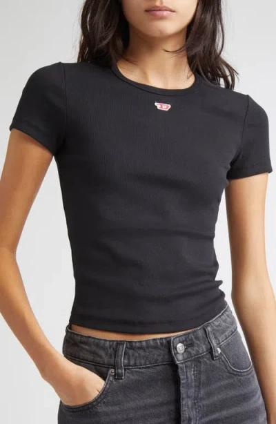Diesel Black Stretch Cotton T-elle T-shirt In Black