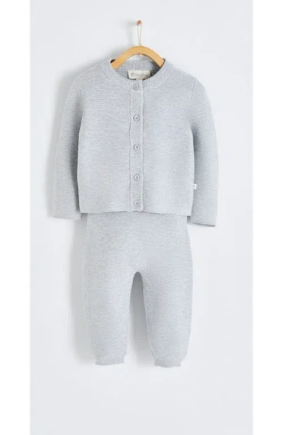 Babycottons Premium Peruvian Pima Cotton My First Knit Knitted Cardigan & Pants Set For Infant In White