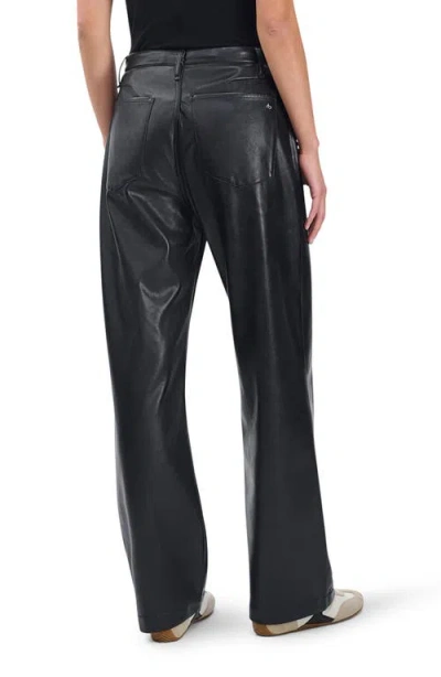 Rag & Bone Phoebe Faux Leather Drawstring Wide Leg Pants In Black