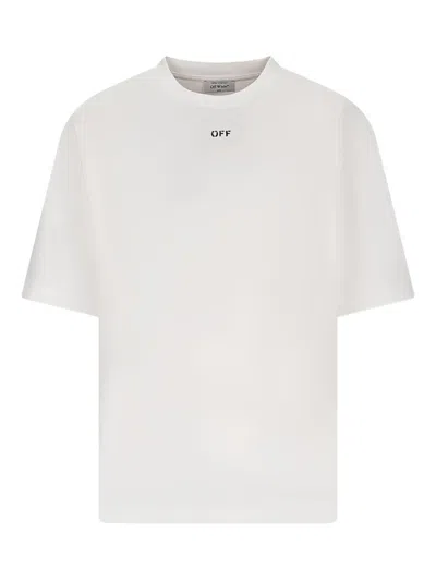 Off-white Graphic Print Crew Neck Short Sleeve T-shirt In White