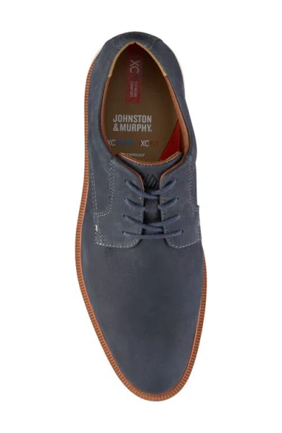 Johnston & Murphy Parker Waterproof Plain Toe Derby In Blue