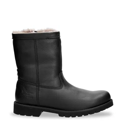 Panama Jack Men's Fedro Igloo C3 Black Waterproof Leather Ankle Boots In Black