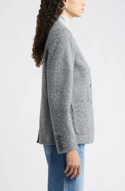 Nordstrom Textured Collarless Jacket In Black