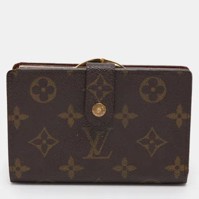 Pre-owned Louis Vuitton Monogram Canvas Port Feuille Vienoise French Purse Wallet In Brown