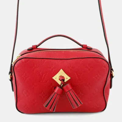 Pre-owned Louis Vuitton Saintonge Scarlet Monogram Empreinte Leather Handbag In Red