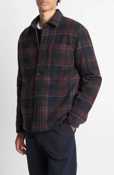Vince Plaid Shirt Jacket In Multi