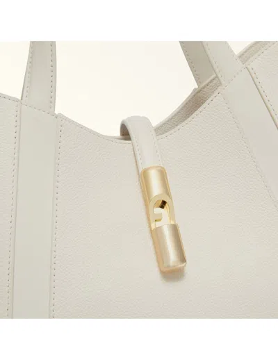 Furla Drop Xl Hobo Leather Bag Color Vanilla In Neutral