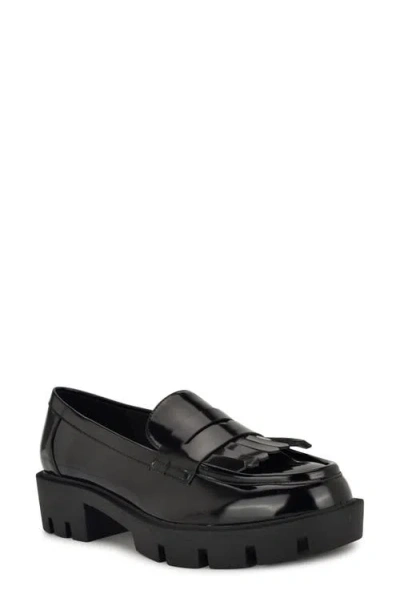Nine West Women's Missa Lug Sole Penny Loafers In Black