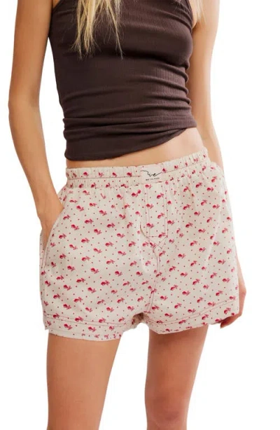 Free People Day To Day Floral Boxer Shorts In Multi