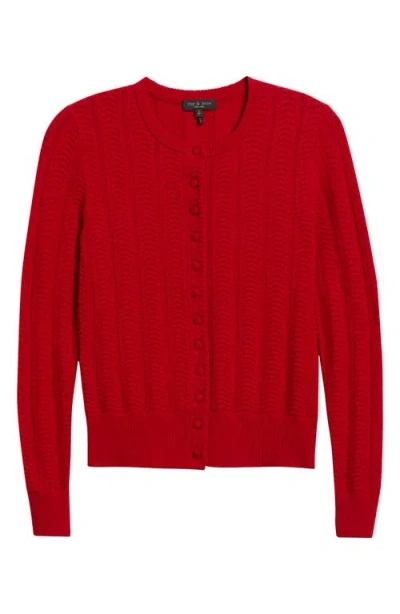 Rag & Bone Francesca Wool Blend Cardigan In Red