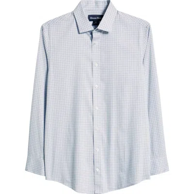 Mizzen + Main Mizzen+main Hilton Open Check Performance Cotton Blend Button-up Shirt In Blue