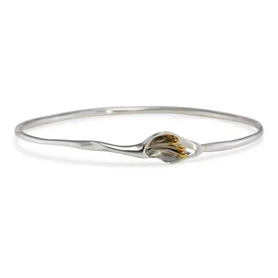 Isla Silver Women's Gold / Silver Elegant Sterling Silver Lily Bangle In Multi